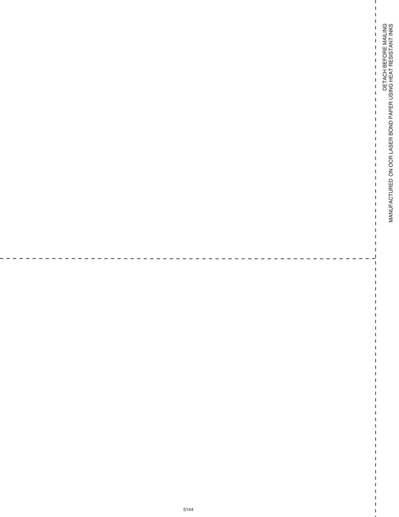 1099-R Blank, 2-Up, Stub, Horizontal Perforation