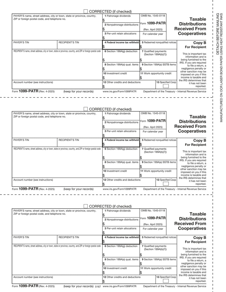 1099-PATR, 3-Up, Rec Copy B (Patronage)