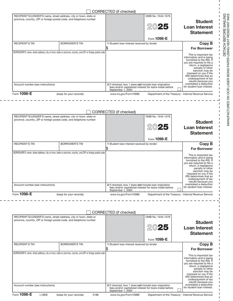 1098-E, 3-Up, Copy B