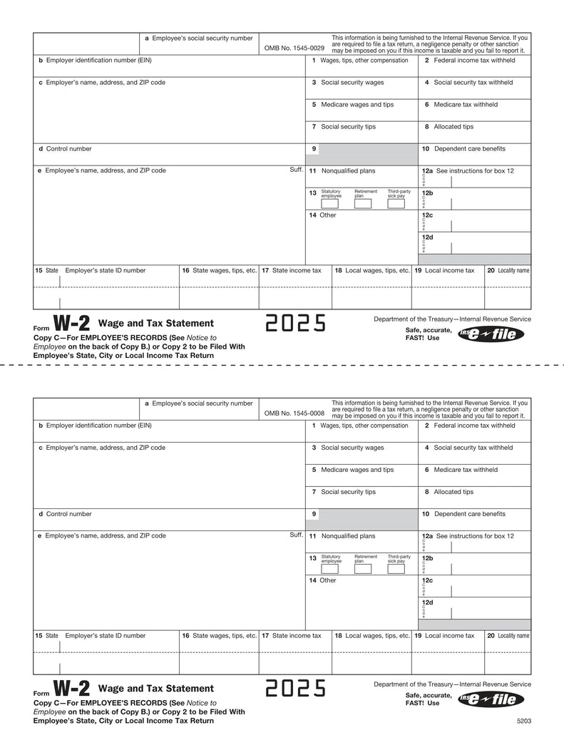 W-2 Employee Copy 2 or C