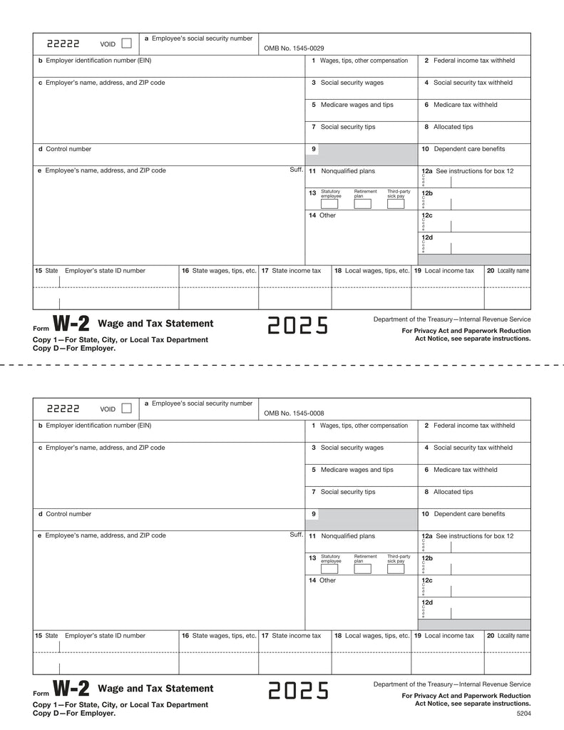 W-2 Employer Copy 1 or D State or City
