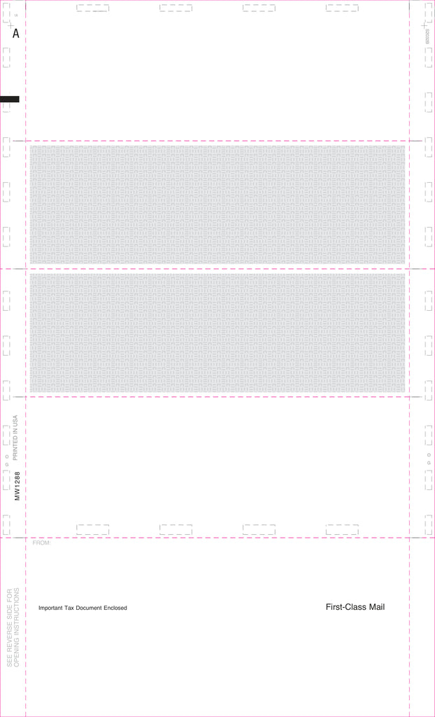 W-2 Copies B, C, 2, 2, w/ Backer Instructions, 4-Up (Horizontal), EZ-Fold Simplex, 14", (500 Forms)