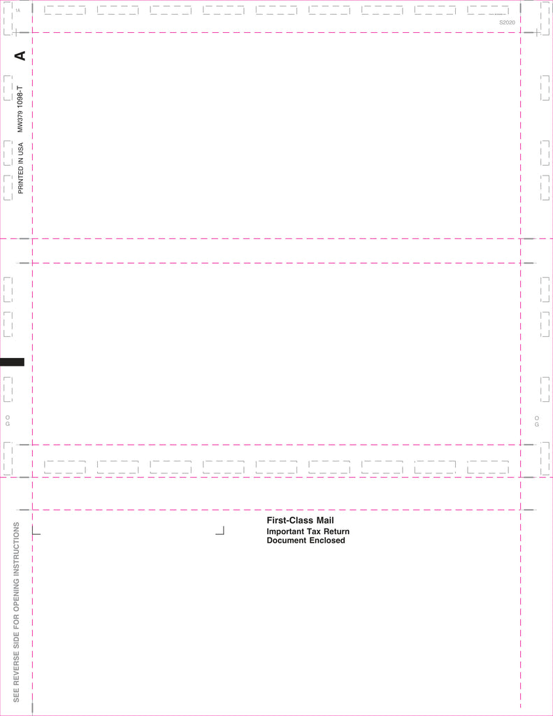 1098-T Blank, Z-Fold Simplex, 11", Pack of 500