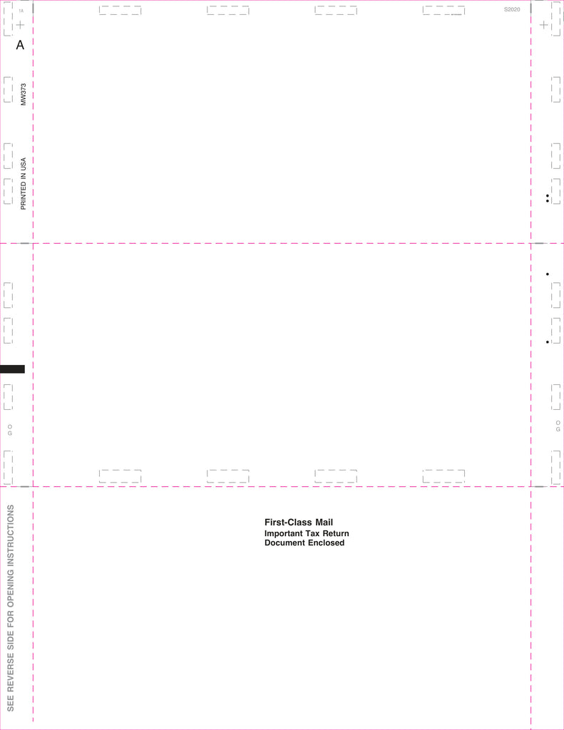1099 Blank, 3-Up, Backer, 11", Pack of 500 (500 Forms)