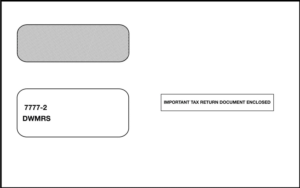 Double Window 1099 Misc. Envelope (DWMRS or 77772) - Self Seal