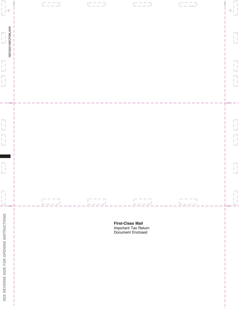 1099-NEC Blank, w/Backer, 2-Up, Z-Fold, 11" (500 Forms)