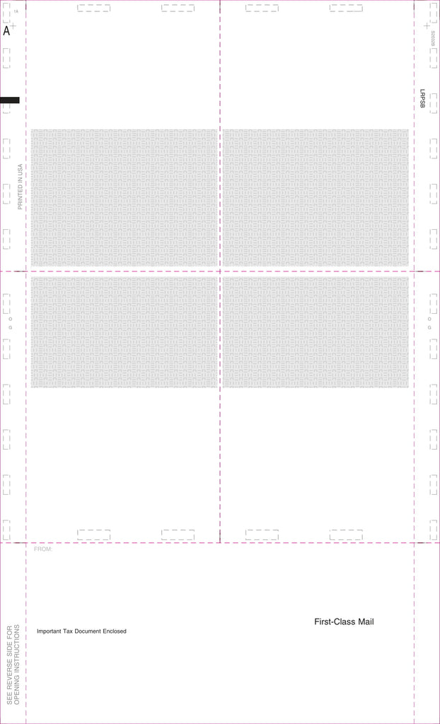 1099-R Blank, 4-Up Box, w/ Instructions, Eccentric Z-Fold, 14" (500 Forms)