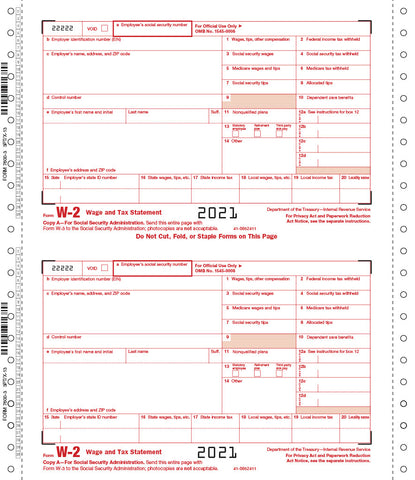 W-2 Continuous Tax Forms