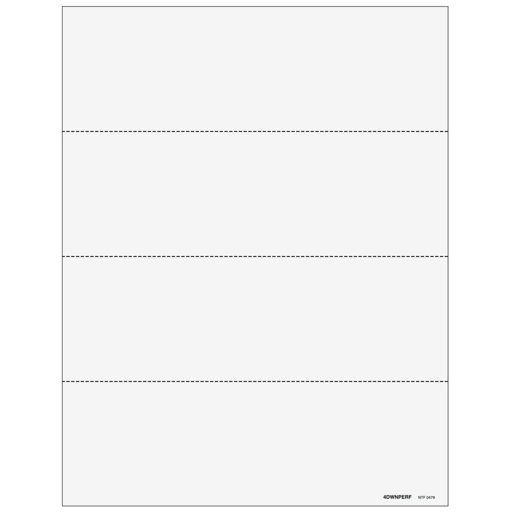 W-2 Blank, 4-Up, Horizontal w/ Backer Instructions