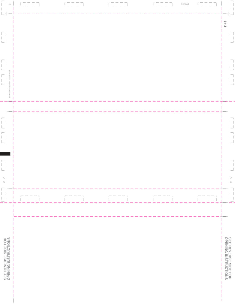 1099 Blank, 3-Up Horizontal, Z-Fold, 11", Pack of 500 (500 Forms)