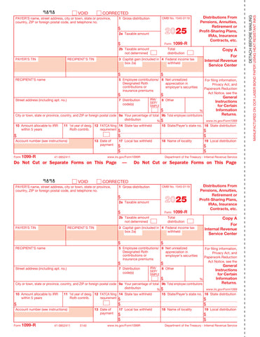 1099-R, 2-Up, Federal Copy A