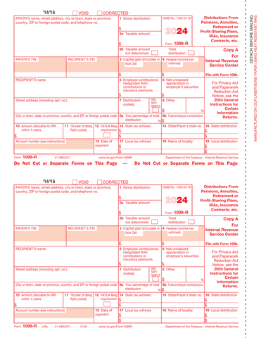 1099-R, 2-Up, Federal Copy A