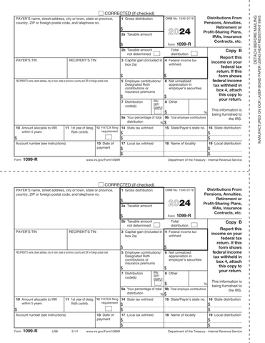 1099-R, 2-Up, Recipient Copy B