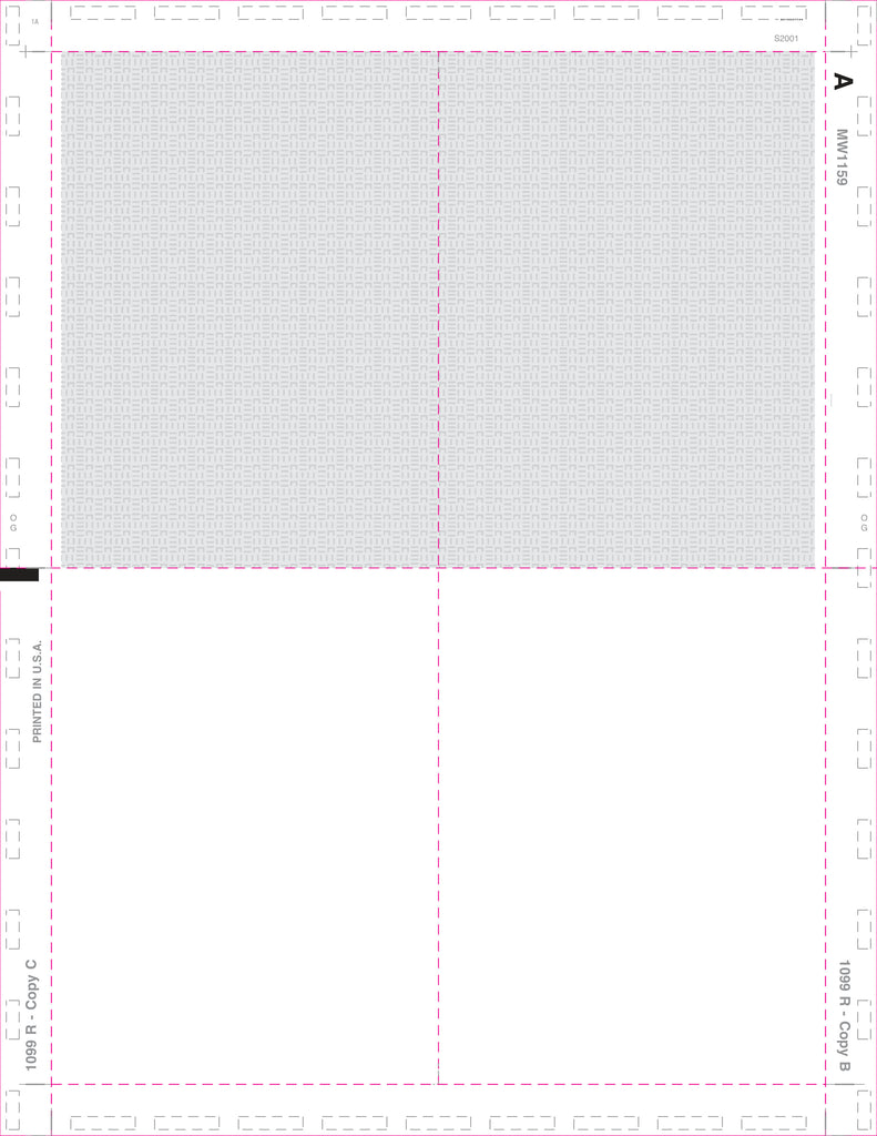 1099-R Blank, 4-Up (Box), w/ instructions, V-Fold Duplex, 11", Pack of 500