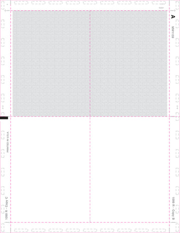 1099-R Blank, 4-Up (Box), w/ instructions, V-Fold Duplex, 11", Pack of 500
