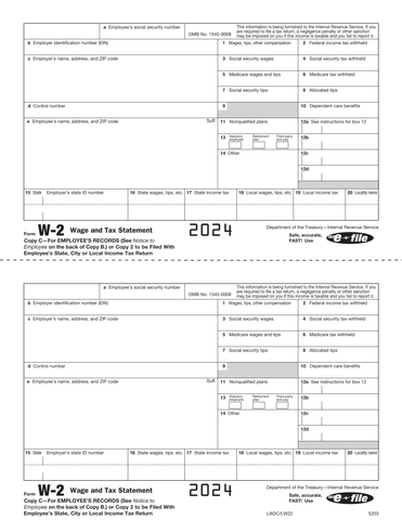 W-2 Employee Copy 2 or C