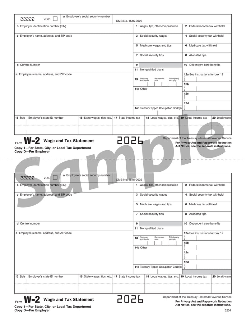 W-2 Employer Copy 1 or D State or City