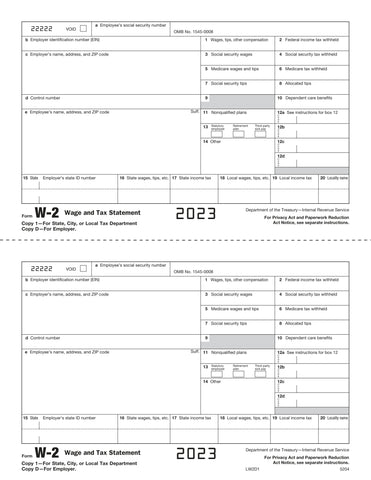 W-2 Employer Copy 1 or D State or City