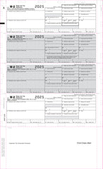 W-2, Employee Copy B,C,2 or Extra Copy, 4-Up Horizontal, 14