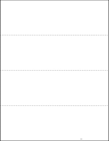 W-2, 4-Up Horizontal, Blank, w/o Backer