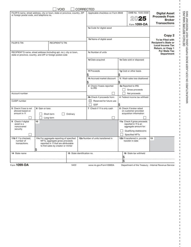 1099-DA, State or Local Copy 2/1