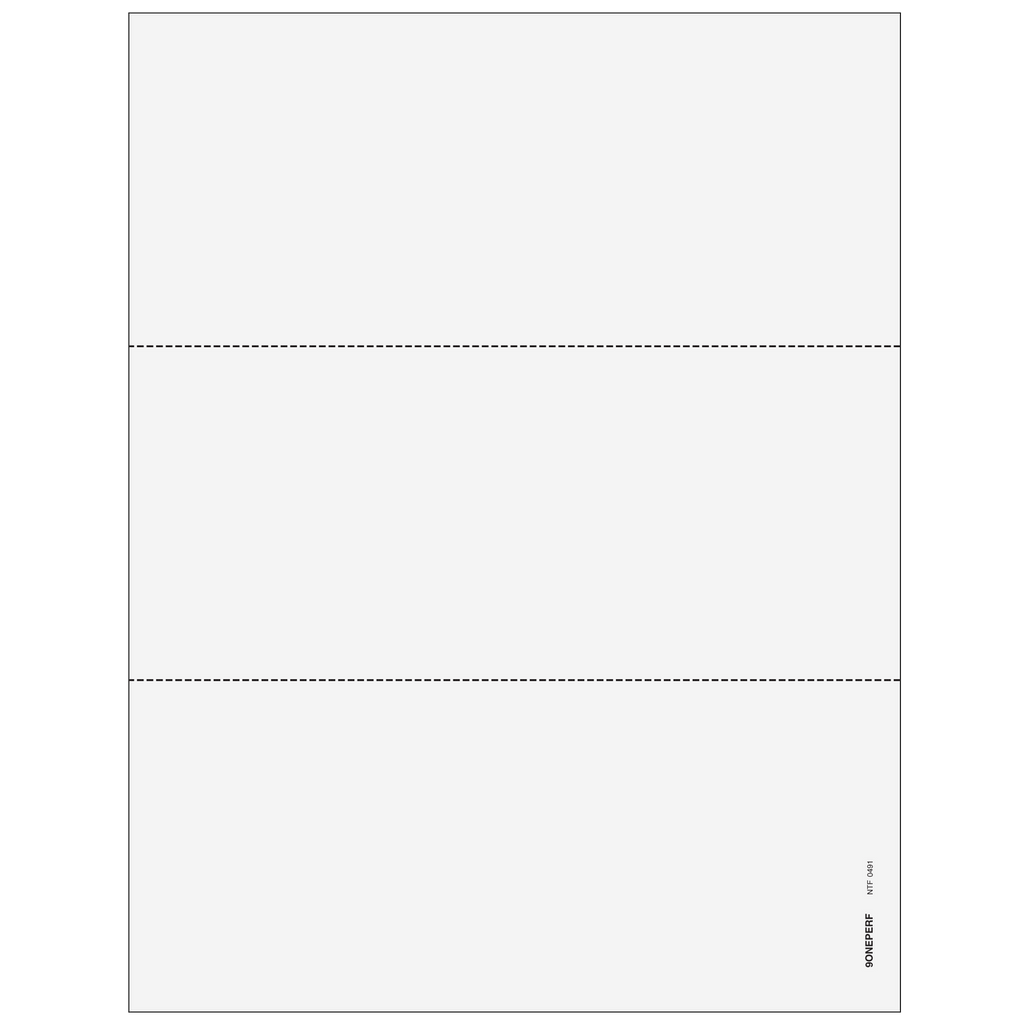 1099 Blank, 3-Up, Horizontal Perforation
