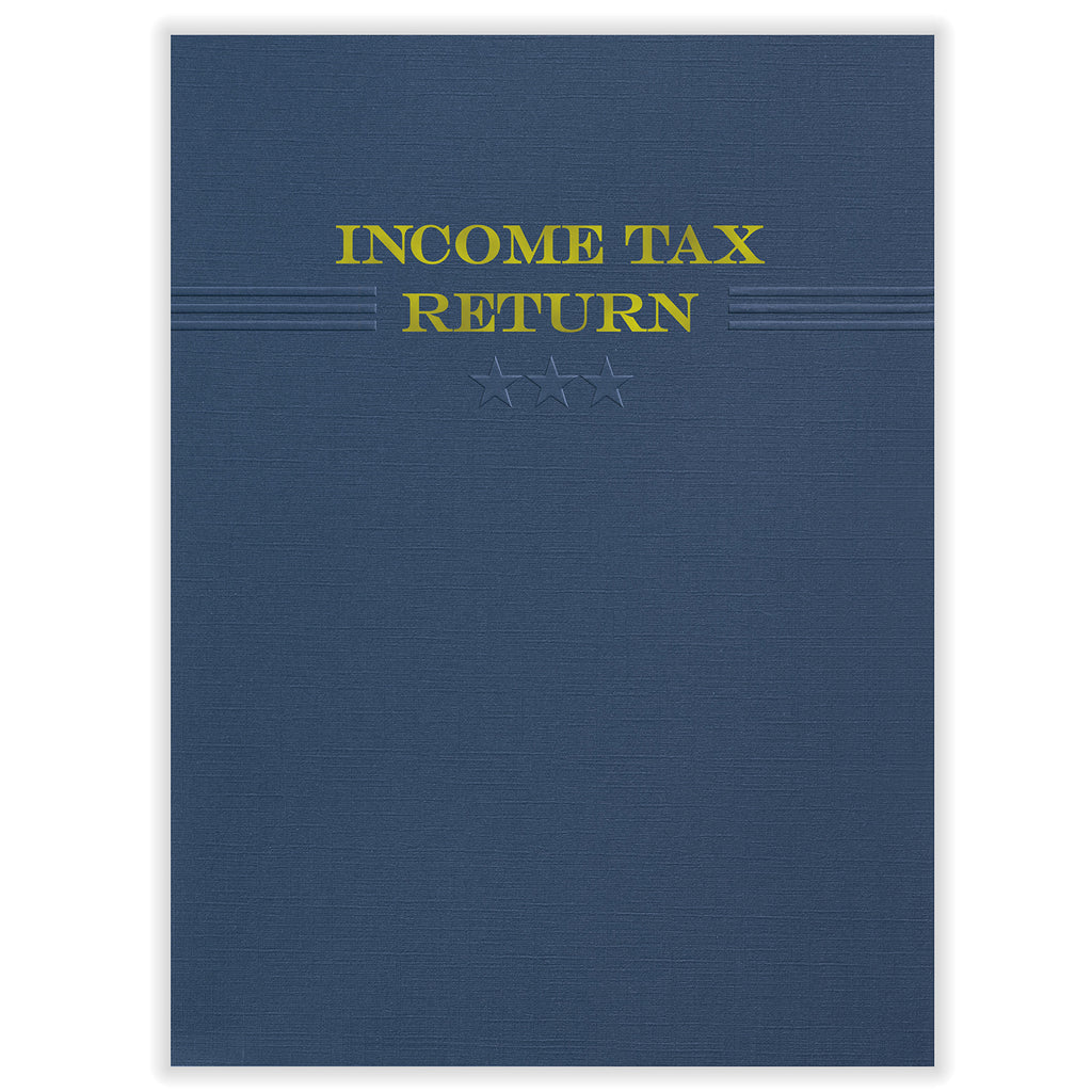 Tax Presentation Folder, Navy Blue (Three Star - Embossed), Double Pockets