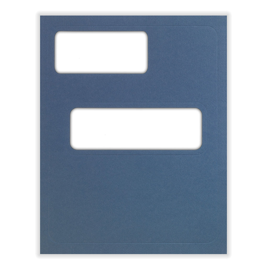 Tax Presentation Folder, Double Offset Windows, Blue, Pack of 50
