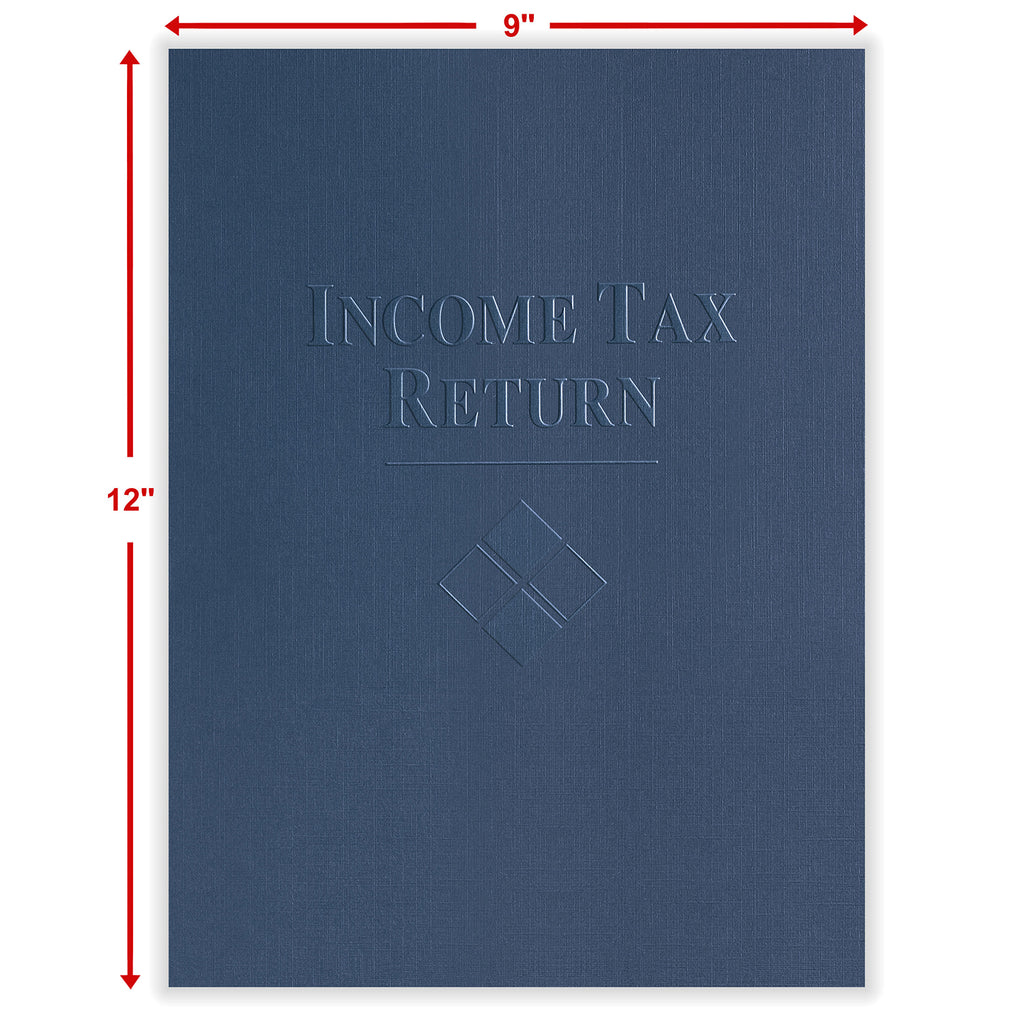 Tax Presentation Folder, "Income Tax Return", Blue, 9" x 12", Pack of 50