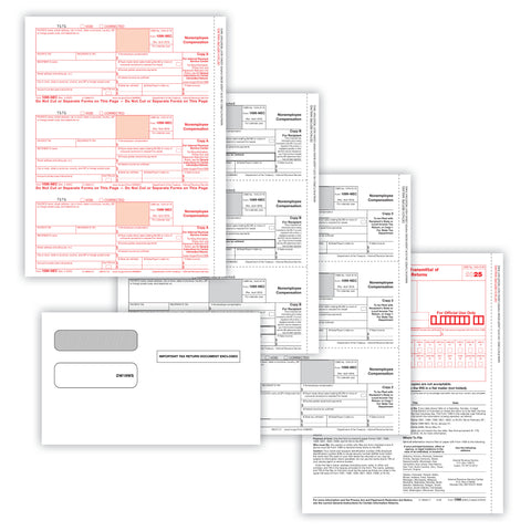 1099-NEC Set, 4-Part with Envelopes