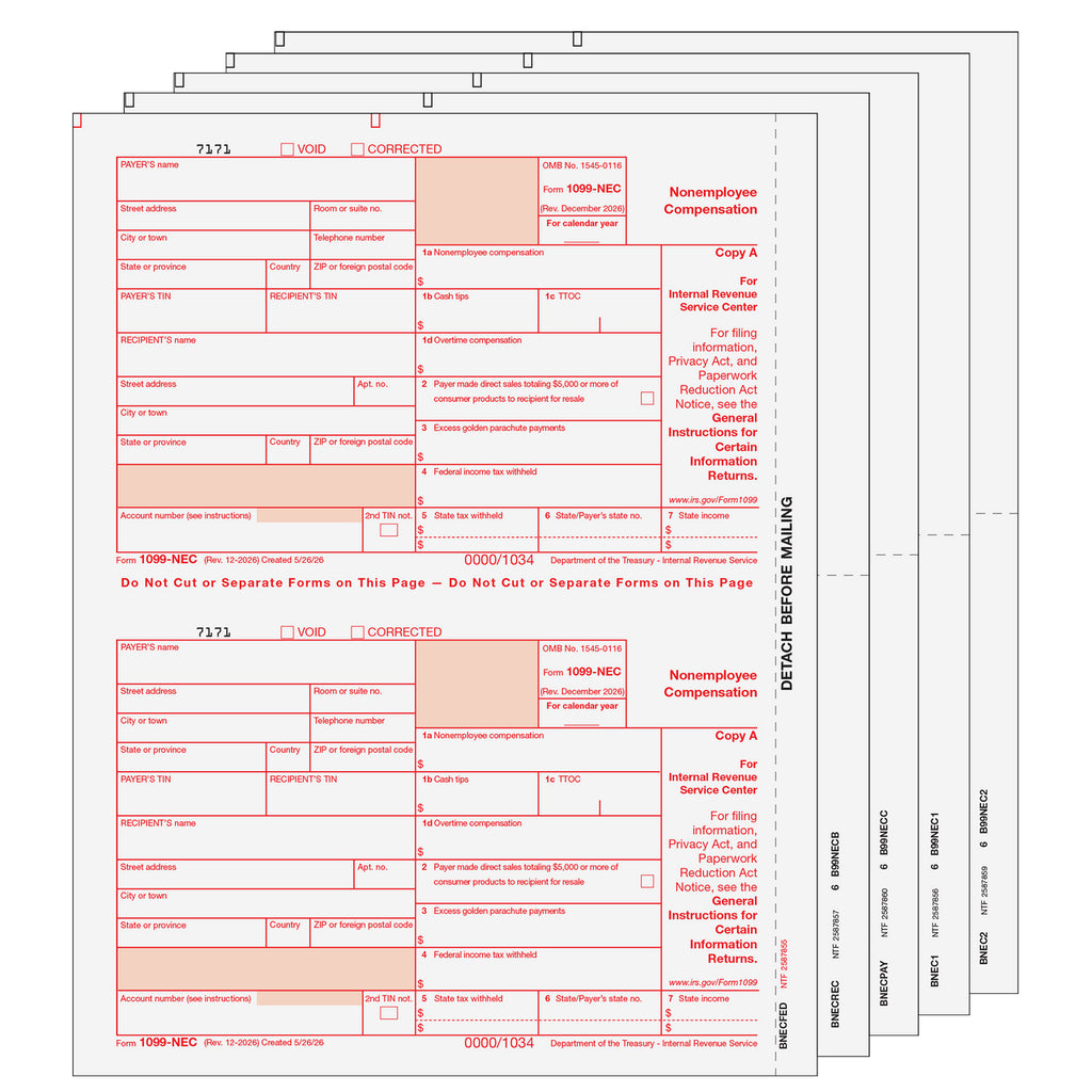 1099-NEC Set, 5-Part