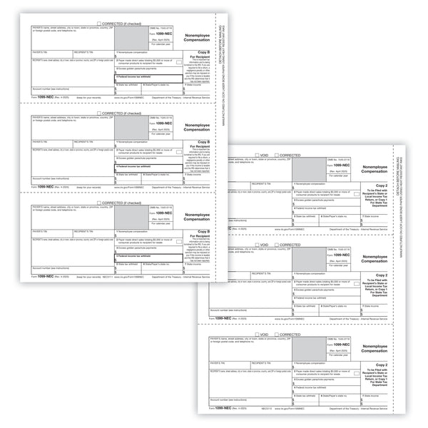 1099-NEC Set, 3-Part, Form NEC6113 – W-2TaxForms.com