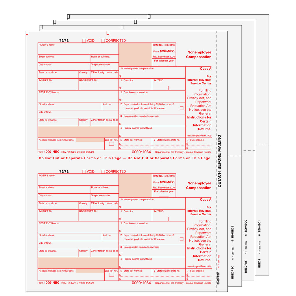 1099-NEC Set, 4-Part