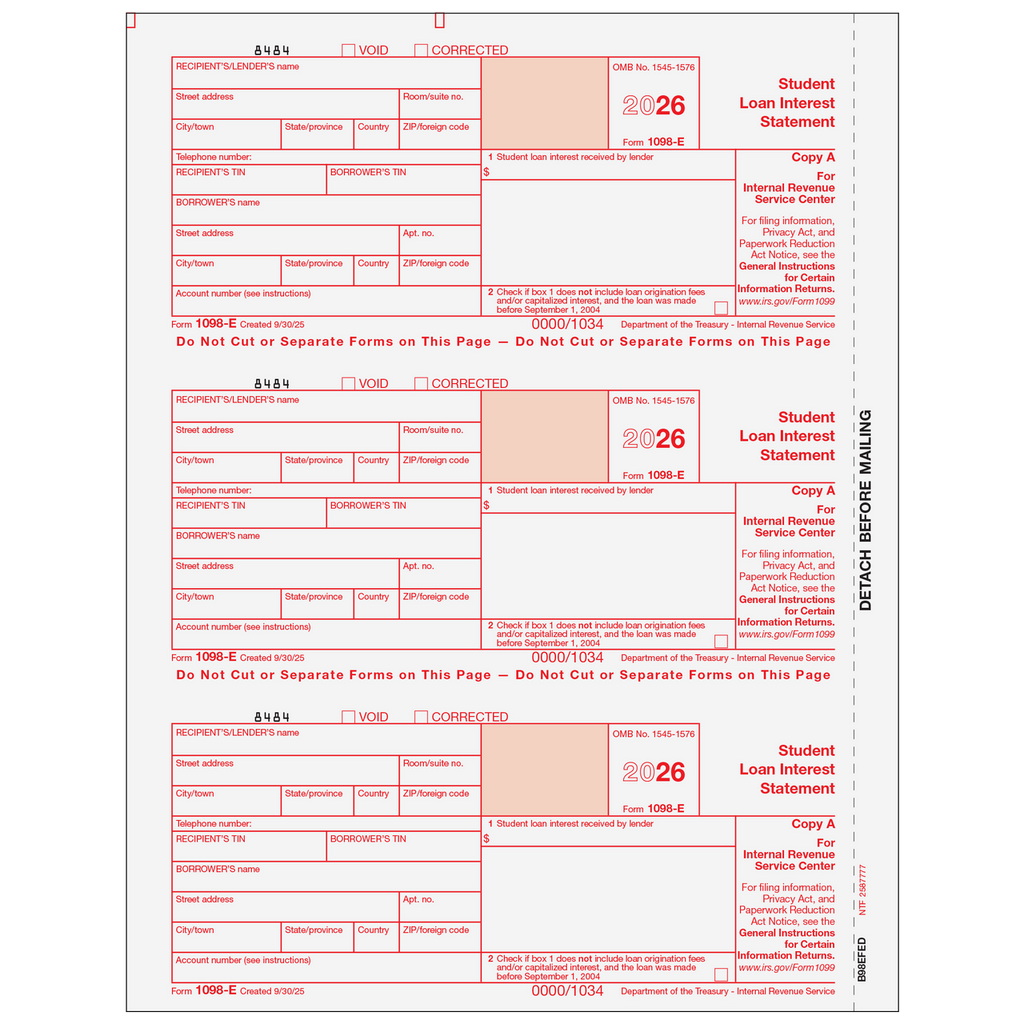 1098-E, Federal Copy A