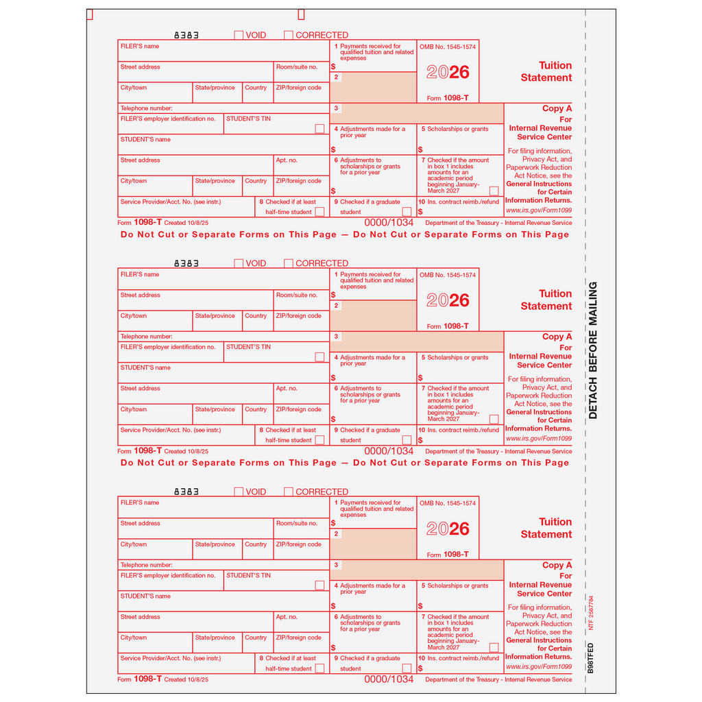 1098-T, Federal Copy A