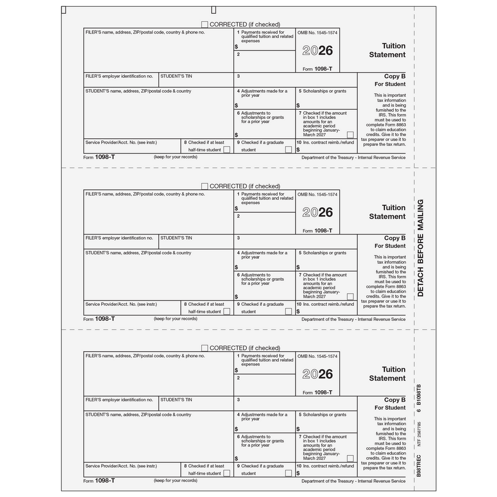 1098-T, Student Copy B