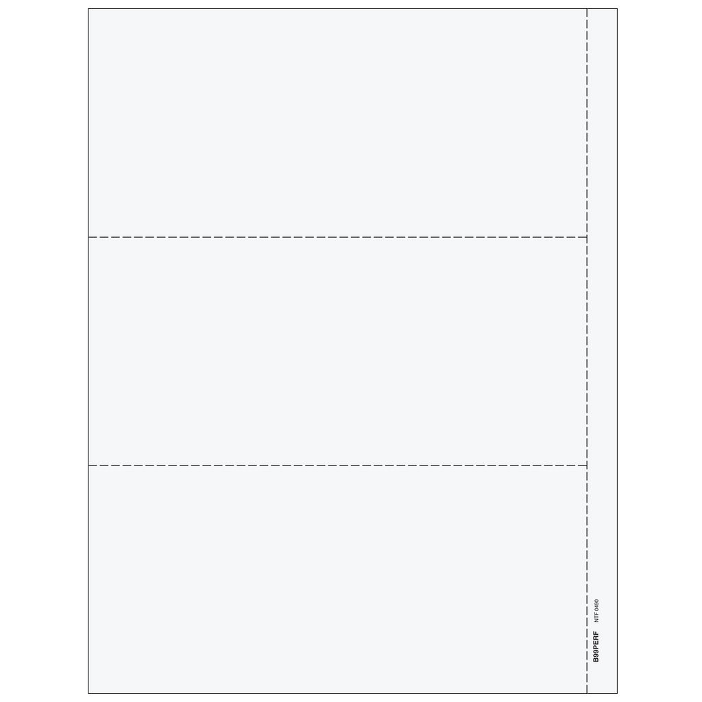 1099-MISC Blank, Copy B & C, 3-Up, w/ Backer