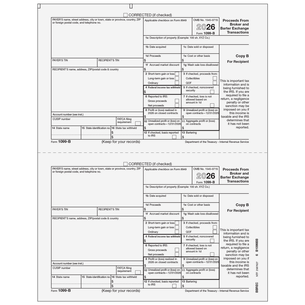 1099-B, 2-Up, Rec Copy B