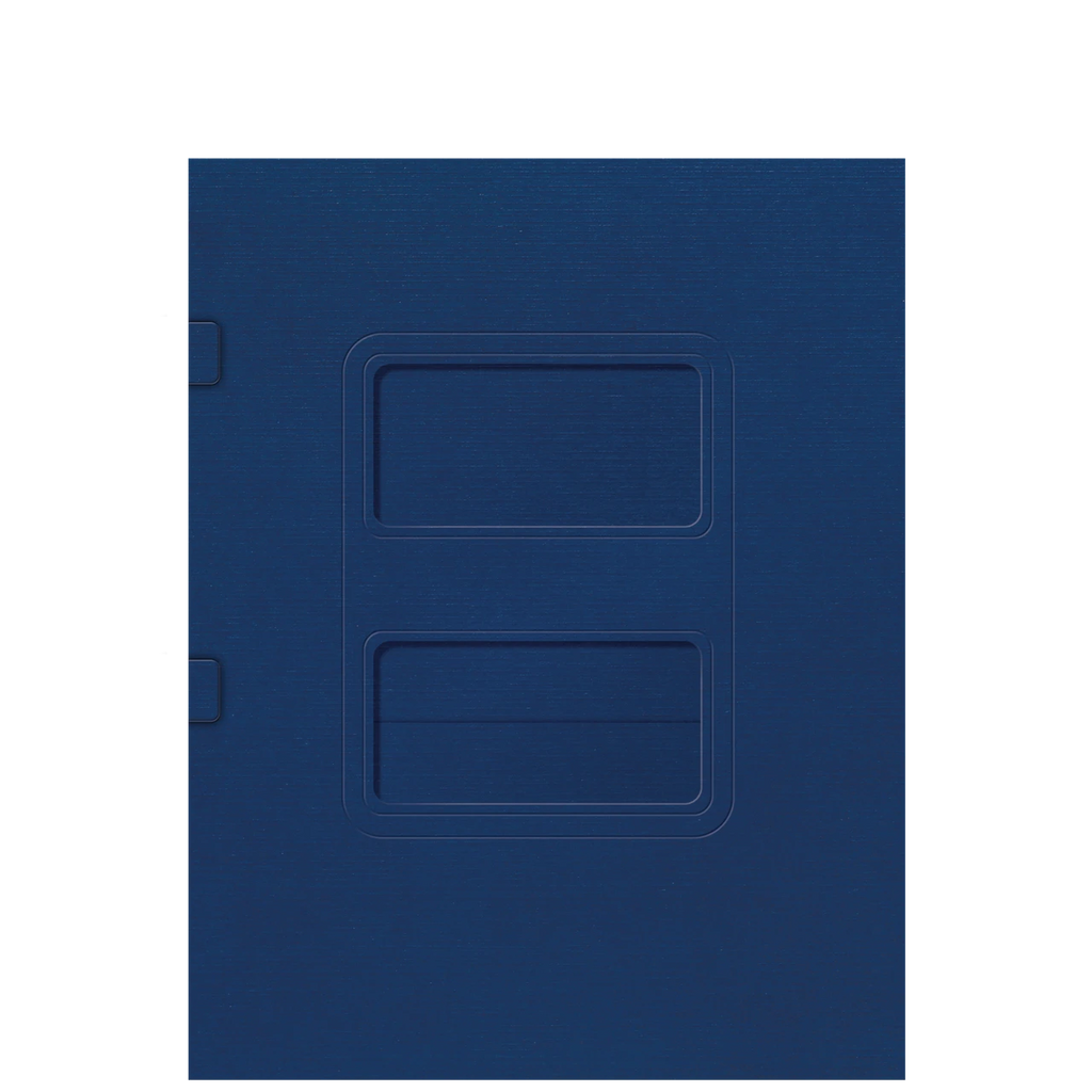 Embossed Window Tax Folder - Side Staple, Midnight Blue