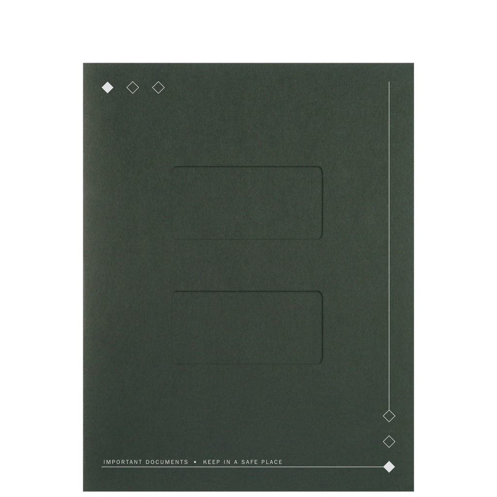 Window Tax Folder - Diamond Design, Top Staple - Navy Blue