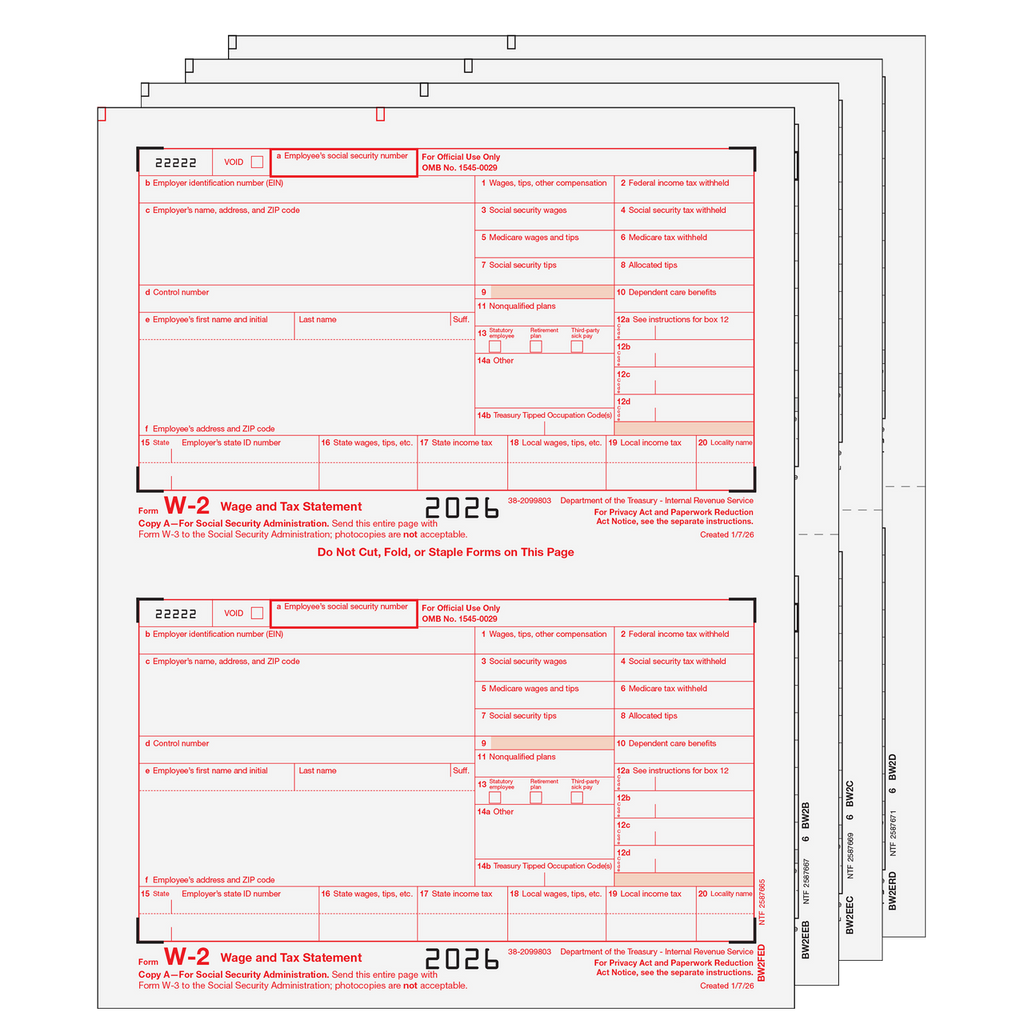 W-2 Set, 4-Part