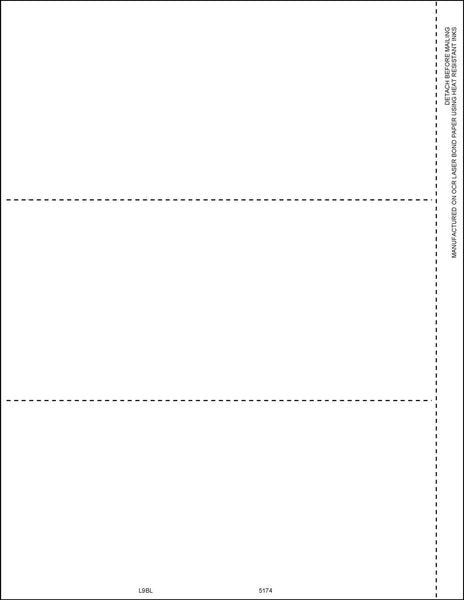 1099/W-2G Blank, 3-Up Horizontal, Stub, Perforated – W-2TaxForms.com