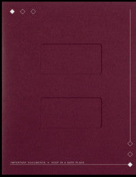 Window Tax Folder - Diamond Design, Side Staple, Pocket - Forest Green