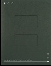 Window Tax Folder - Diamond Design, Top Staple - Forest Green